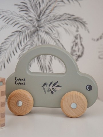 Label label little car olive green