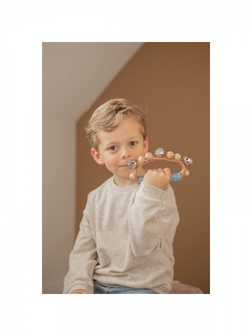 Label label wooden rattle blue 0