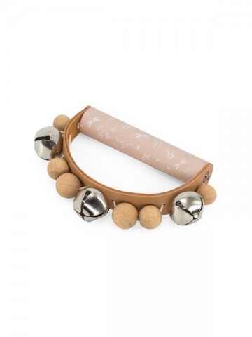 Label label wooden rattle pink