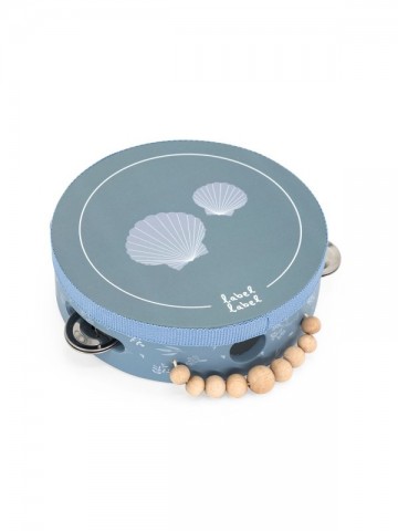 Label label wooden tambourine blue 1